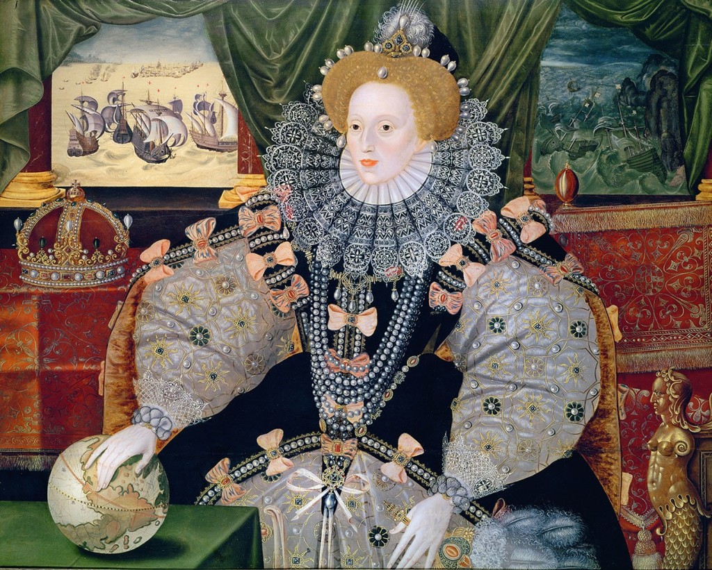 Portret Elżbiety I, Armada (1588), via Wikimedia Commons